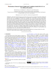 Mechanisms of internal Atlantic multidecadal variability in HadGEM3-GC3 ...